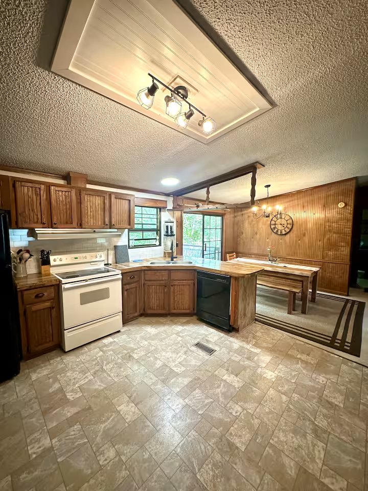 Kitchen with wood cabinetry