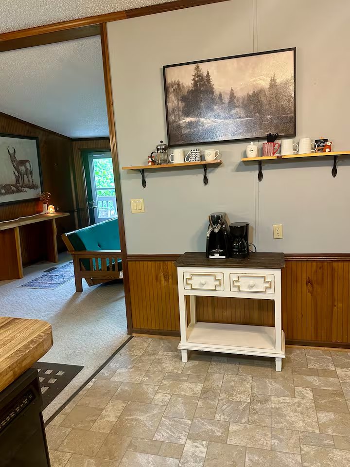 Entry console table with coffee station